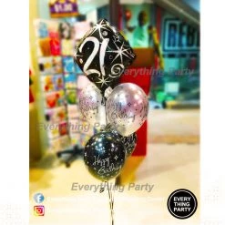 Everything Party Balloons 21st Birthday Helium Balloon Bouquet
