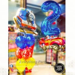 Everything Party 2nd Birthday Boy Thomas Theme Helium Balloon Bouquet Balloons