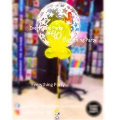 Everything Party Balloons 60th Birthday Double Bubbles Helium Balloon Bouquet