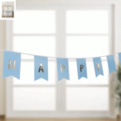 Everything Party Happy Birthday Bunting With Gold Foiled (Blue, Pink) All Birthday