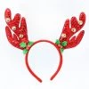 Everything Party Christmas Headband With Red Antler Holly Bells