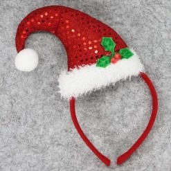 Pacific Wholesale Christmas Headband With Christmas Hat And Holly
