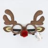 Everything Party Christmas Glasses - Brown Glitter Reindeer By Event