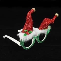 Pacific Wholesale Christmas Glasses - Green Glitter Twin Hat By Event