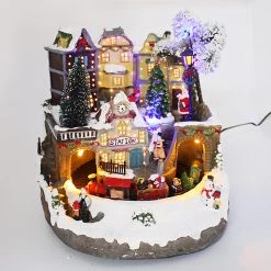 Everything Party Christmas Village Train Building Tree Animated Musical Light Up