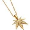Everything Party Gold Metal Marijuana Necklace