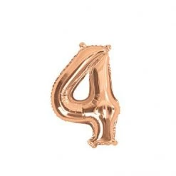 Unique 14" Number Foil Balloon - Number 4 (5 Colours)
