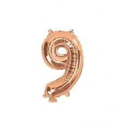 Unique Balloons 14" Number Foil Balloon - Number 9 (5 Colours)