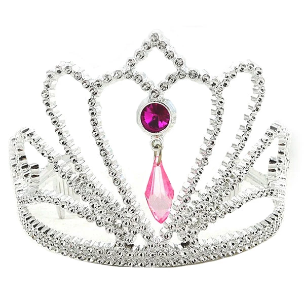 Everything Party Silver Tiara With Pink Jewels All Birthday