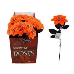 Everything Party By Event Halloween Fake Orange Chrysanthemum With Skull