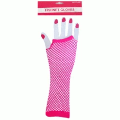 JD Party Fishnet Fingerless Long Glove - Hot Pink By Theme