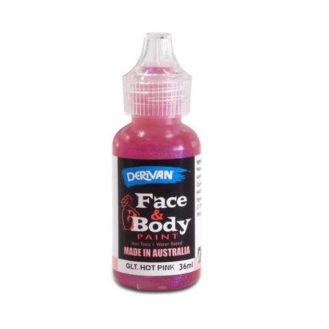 Everything Party Derivan Glitter Face & Body Paint 36ml - Hot Pink By Event