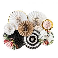 Everything Party 8pcs Decorative Paper Fan Deluxe Floral