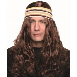 Everything Party By Theme Wig - Deluxe Brown Hippie Wig & Headband