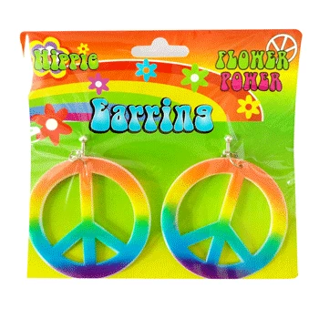 Everything Party By Theme Hippie Peace Sign Clip On Earrings