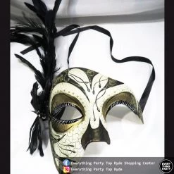 Everything Party By Event Half Mask With Feather For Women