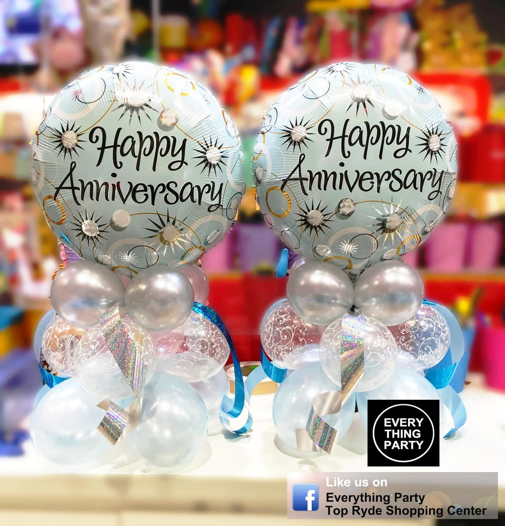 Everything Party Anniversary Table Balloon Arrangement