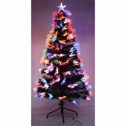 Wish 150cm White Tipped Christmas Tree With Ultra Bright Multicolour Fibre Optic Flashing LED Lights By Event