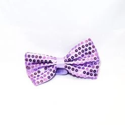 Cut Price Purple Sequin Bow Tie Disco Party