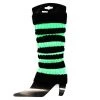 JD Party Leg Warmers - Black & Green Stripe