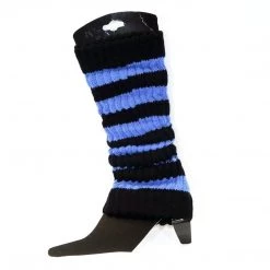 JD Party Leg Warmers - Black & Blue Stripe By Theme