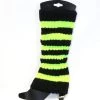 JD Party Leg Warmers - Black & Neon Yellow Strip