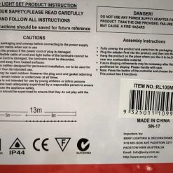 SENY 100 Super Bright Extra Long LED Fairy Lights 13m - Multi Colour By Event