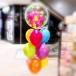 Everything Party 24" Double Bubbles Balloon Bouquet With Vinyl Writing