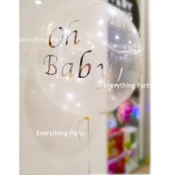 Everything Party Balloons 2ft Transparent Jumbo Helium Balloon With Customized Writing - Baby Shower