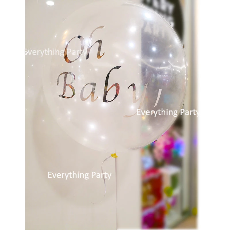 Everything Party Balloons 2ft Transparent Jumbo Helium Balloon With Customized Writing - Baby Shower