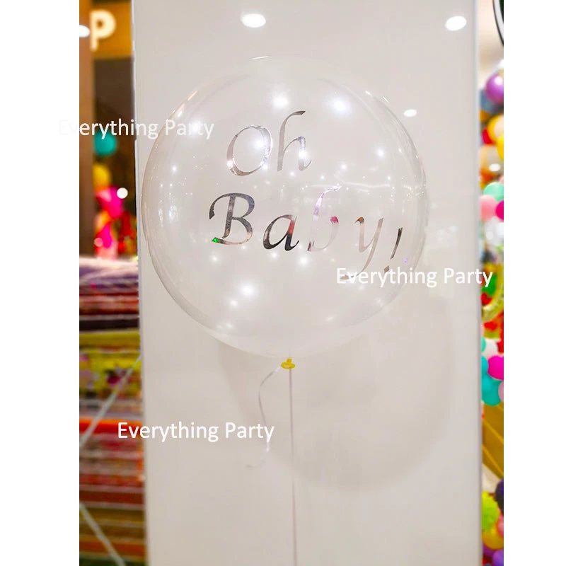 Everything Party Balloons 2ft Transparent Jumbo Helium Balloon With Customized Writing - Baby Shower