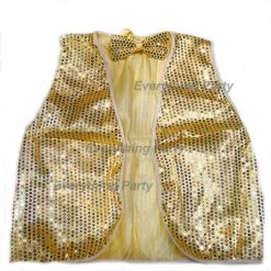 JD Party Sequin Vest With Bow Tie - Gold Costume