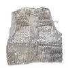 JD Party Costume Adult Sequin Vest With Bow Tie - Silver