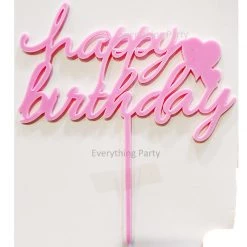 Everything Party Birthday Cake Topper - Light Pink All Birthday