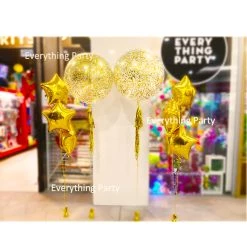 Everything Party 3ft Gold Confetti Helium Balloon With Gold Foil Star Balloon Bouquet