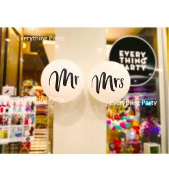 Everything Party 3ft Mr. White Latex Balloon & 3ft Mrs. White Latex Balloon Bouquet Balloons