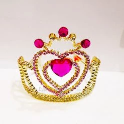 Everything Party Gold Tiara With Hot Pink Diamonds