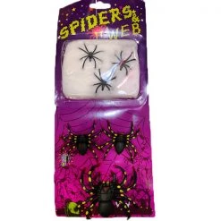 Everything Party By Event 3pk Halloween Rubber Neon Spiders With Spider Web
