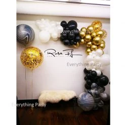 Everything Party 4.5m Balloon Garland Decoration - Chrome Gold&Black&White Balloons