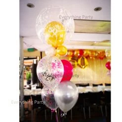 Everything Party 50th Birthday Double Bubble Helium Balloon Bouquet Balloons