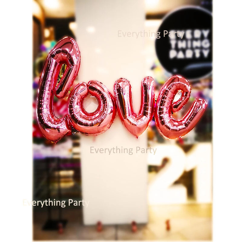 Everything Party Balloons Jumbo Script LOVE Foil Helium Balloon - Rose Gold