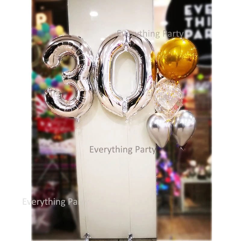 Everything Party 30th Birthday Helium Balloon Bouquet