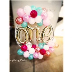 Everything Party 1st Birthday Balloon Wreath Balloon Samples