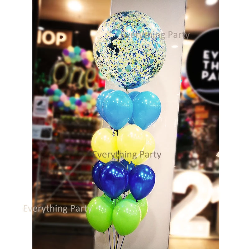 Everything Party 3ft Confetti Balloon With Latex Helium Balloon Bouquet Balloons