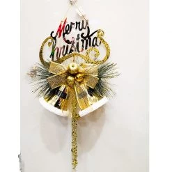 Everything Party By Event 100cm Large Christmas Bells With Glitter - Gold