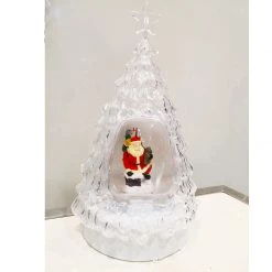 Everything Party Christmas White LED Snow Globe Water Lantern With Clear Tree Design