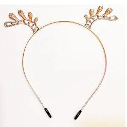 Pacific Wholesale Rose Gold Metal Christmas Headband With Diamonds - Reindeer Antler By Event