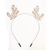 Pacific Wholesale Rose Gold Metal Christmas Headband With Diamonds - Reindeer Antler
