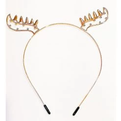 Pacific Wholesale By Event Rose Gold Metal Christmas Headband With Diamonds - Reindeer Antler