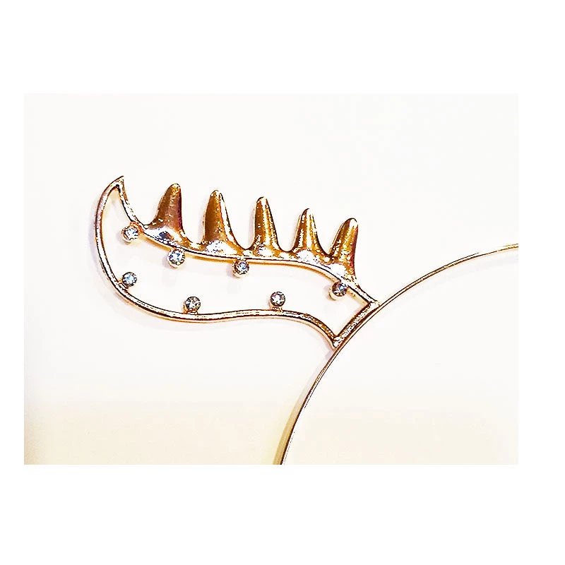 Pacific Wholesale By Event Rose Gold Metal Christmas Headband With Diamonds - Reindeer Antler